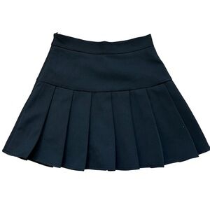 Black Pleated Tennis Skirt Skort Built In Shorts Preppy Schoolgirl Academia - S